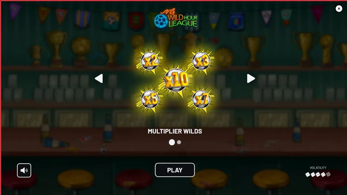 Wild Hour League سلاٹ گیم کا فٹ بال تھیم والا اسکرین شاٹ